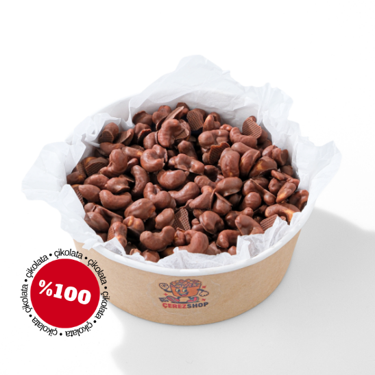 Çikolatalı Kaju 500 gr Çerezshop kasesi içinde