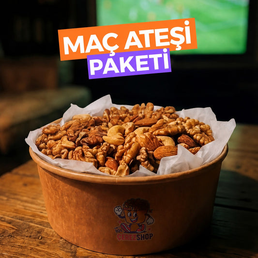1 KG Maç Ateşi Paketi - Kavrulmuş Kabuksuz Karışık Kuruyemiş
