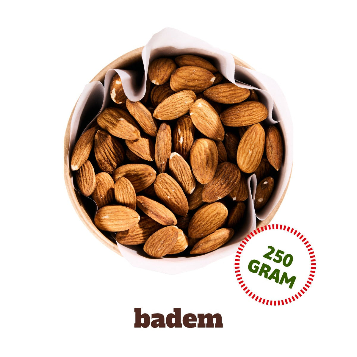250 gram badem yakın çekim kuruyemiş