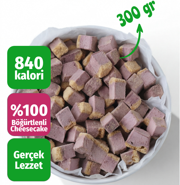 Freeze Dried Böğürtlenli Cheesecake – Kurutulmuş Çıtır Cheesecake Küpleri, Tatlı Küpleri Atıştırmalık