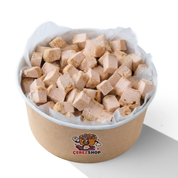Freeze Dried Çilekli Cheesecake – Kurutulmuş Çıtır Cheesecake Küpleri, Tatlı Küpleri Atıştırmalık