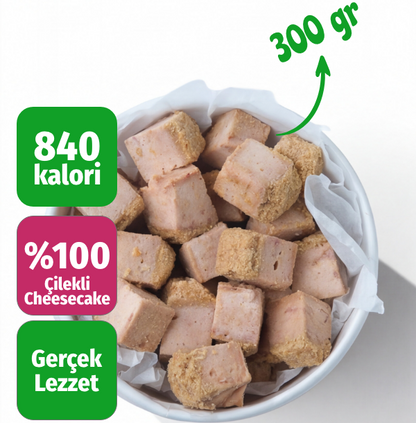 Freeze Dried Çilekli Cheesecake – Kurutulmuş Çıtır Cheesecake Küpleri, Tatlı Küpleri Atıştırmalık