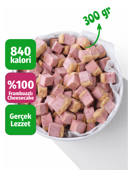 Freeze Dried Frambuazlı Cheesecake – Kurutulmuş Çıtır Cheesecake Küpleri, Tatlı Küpleri Atıştırmalık