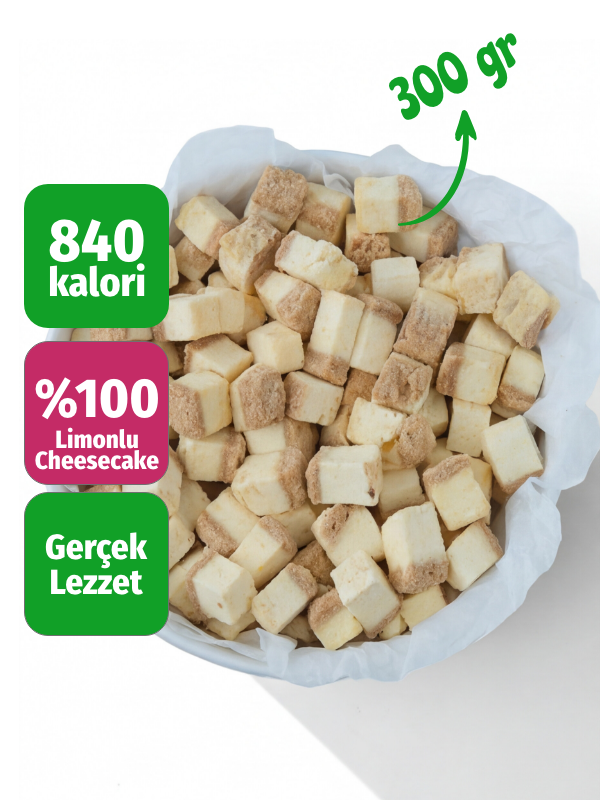 Freeze Dried Limonlu Cheesecake – Kurutulmuş Çıtır Cheesecake Küpleri, Tatlı Küpleri Atıştırmalık