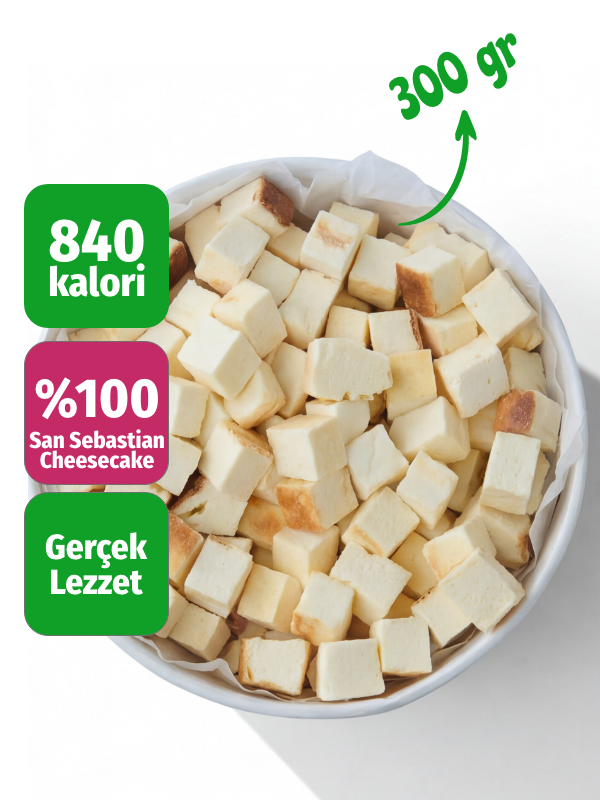 Freeze Dried San Sebastian Cheesecake – Kurutulmuş Çıtır Cheesecake Küpleri, Karamelize Atıştırmalık