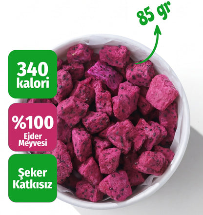 Çerezshop Freeze Dried Ejder Meyvesi küçük kase kalori ve şekersiz ürün bilgilendirme görseli