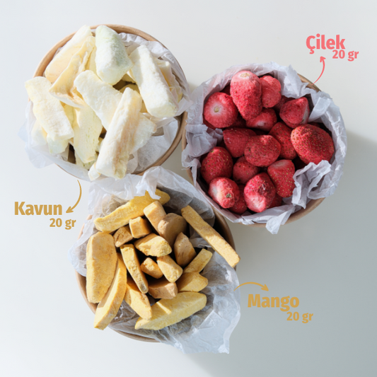 Tekli Alımlara Göre Daha Ekonomik 3'lü Meyve Cipsi Seti - Birim Maliyet Avantajlı ve Şeker İlavesiz Sağlıklı Atıştırmalık Paketi.