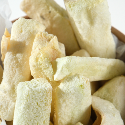 Freeze Dried Kavun dondurularak kurutulmuş meyve cipsi yakın plan dokusu