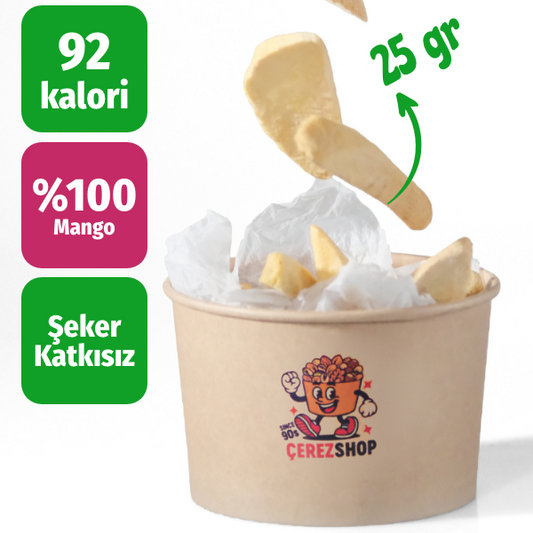 Çerezshop Freeze Dried Mango küçük kase kalori ve şekersiz ürün bilgilendirme görseli