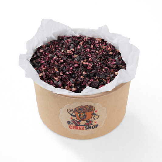 Freeze dried granül yaban mersini 85 gram Çerezshop kasesi içinde