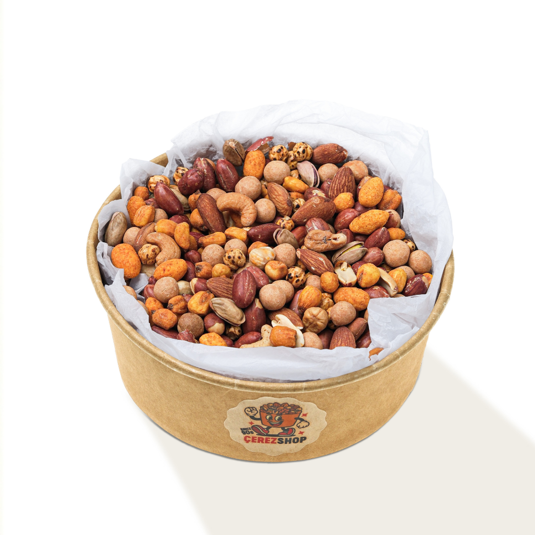 Çerez Shop Lüks Kokteyl Karışık Kuruyemiş 1 KG - Antep Fıstığı, Kaju, Badem ve Soslu Mısır İçeren Çıtır Atıştırmalık Paketi.