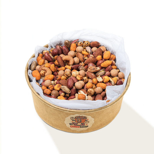 Çerez Shop Lüks Kokteyl Karışık Kuruyemiş 1 KG - Antep Fıstığı, Kaju, Badem ve Soslu Mısır İçeren Çıtır Atıştırmalık Paketi.