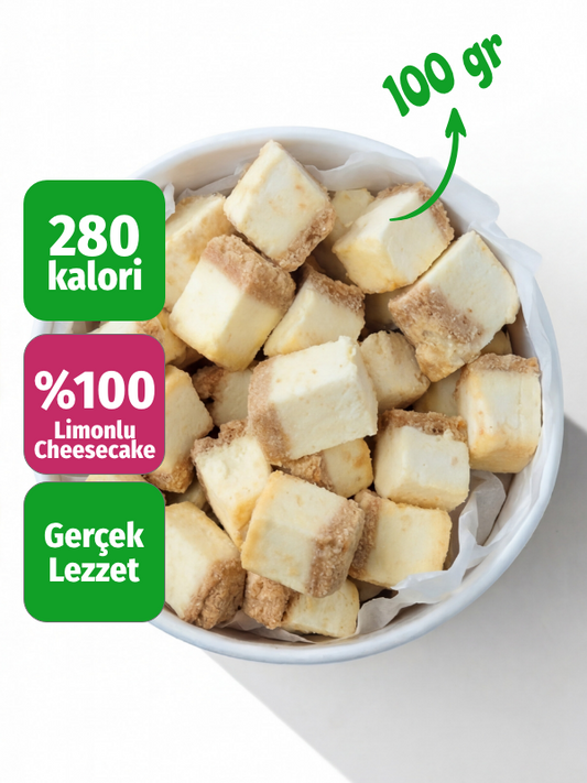 Freeze Dried Limonlu Cheesecake – Kurutulmuş Çıtır Cheesecake Küpleri, Tatlı Küpleri Atıştırmalık