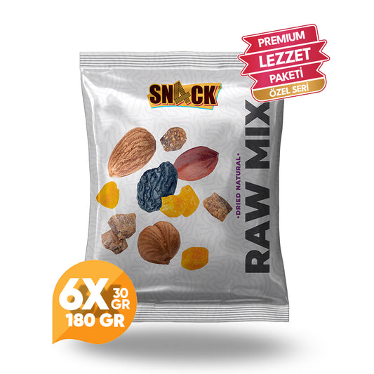 Snack Çiğ Karışık Kuruyemiş 6x30 gr Premium Atıştırmalık 180 gr