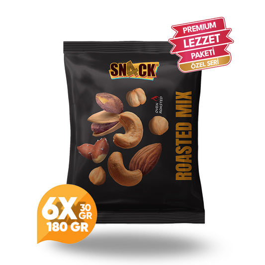 Snack Karışık Kuruyemiş 6x30 gr Premium Fırında Kavrulmuş Atıştırmalık 180 gr