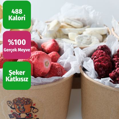 Freeze Dried Tadım Paketi 5'li - Çilek Mango Muz Kavun Böğürtlen Kuru Meyve Cipsi Seti