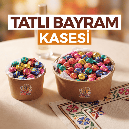 Ender Çikolata Çikolatin Bayram Çikolatası Renkli Dökme Madlen Hediyelik Kraft Kase Seti 750 Gr