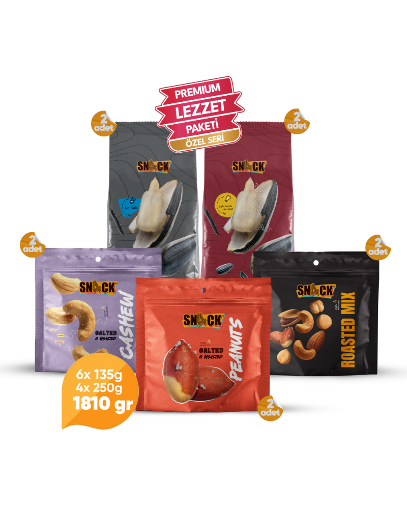 Snack TV Keyfi Paketi Karışık Kuruyemiş Çekirdek Kaju Yer Fıstığı Premium Atıştırmalık Seti 1810 gr